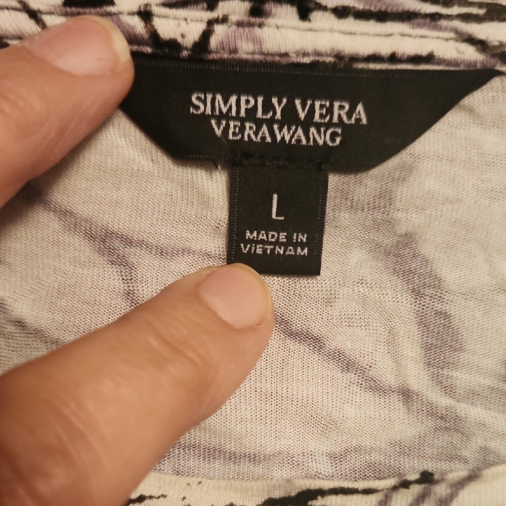 Simply Vera Vera Wang Fitted Black and Gray Blouse - Picture 2 of 4